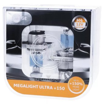 H4 12V- 60/55W (P43t) (+150% света) Megalight Ultra +150 (уп.2шт.) 93080479 (50440NXNU) 50440NXNU (пу.2)