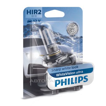 HIR2 12V- 55W (PX22d) (абсолютно белый свет+60% вид.) WhiteVision ultra блистер (1шт.) 9012WVUB1