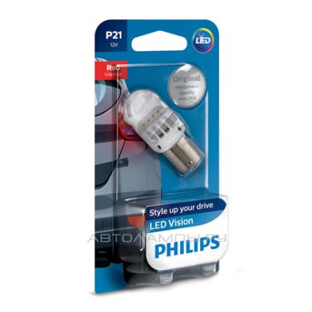 P21W 12V-LED (BA15s) Red 1.9W Vision LED (бл.1шт.) 12839REDB1