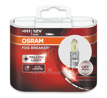 H1 12V- 55W (P14,5s) ( +60% света+жёлтый свет) Fog Breaker (2шт) DuoBox 62150FBR-HCB